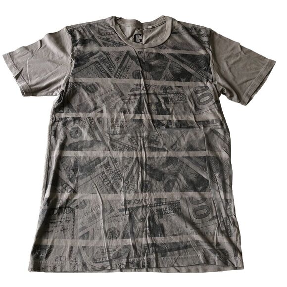 G By Guess Mens Hundred Dollar Bills Print Tee Size Small - Picture 1 of 9
